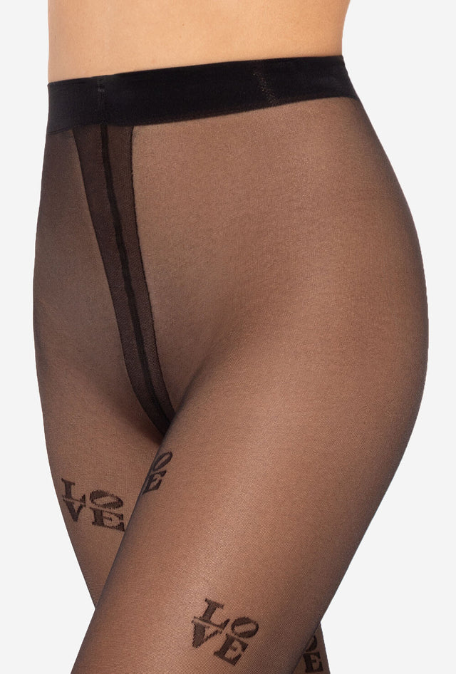 Gatta Lovely 05 - 20den Strumpbyxor med LOVE-tryckmönster