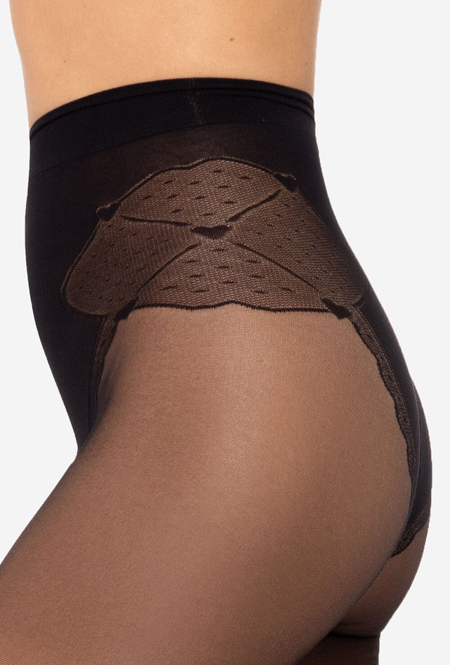 Gatta Lovely 08 - Strumpfhose mit Strapse und Jacquard Panty Design