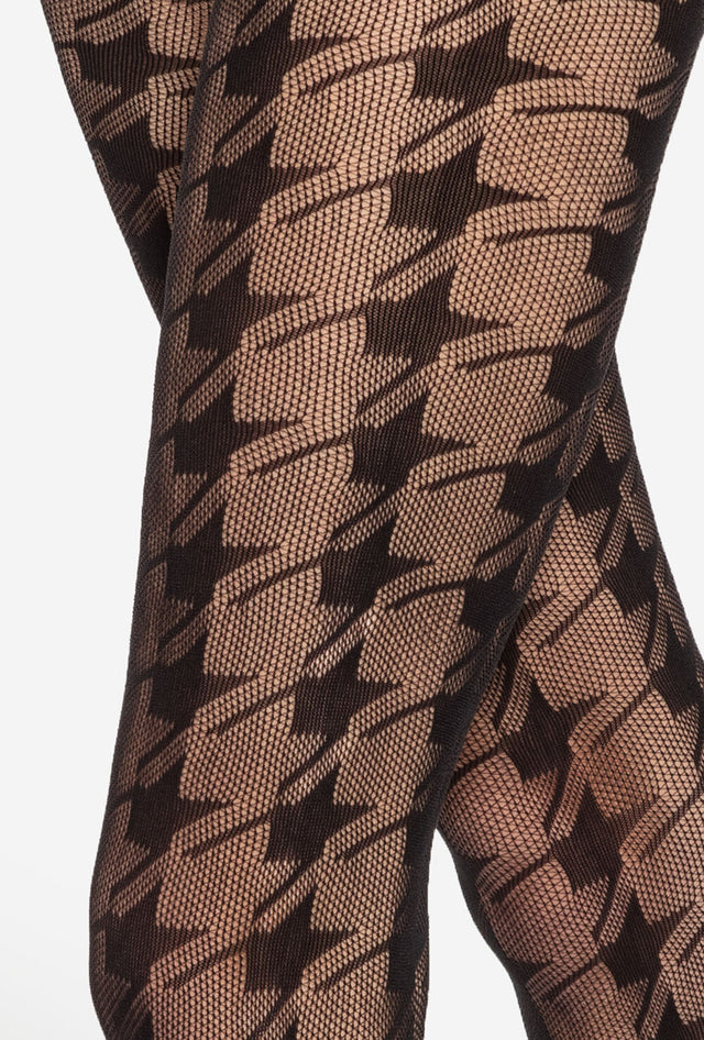 Gatta Runway 05 - Damen Netzstrumpfhose mit Hahntritt Muster