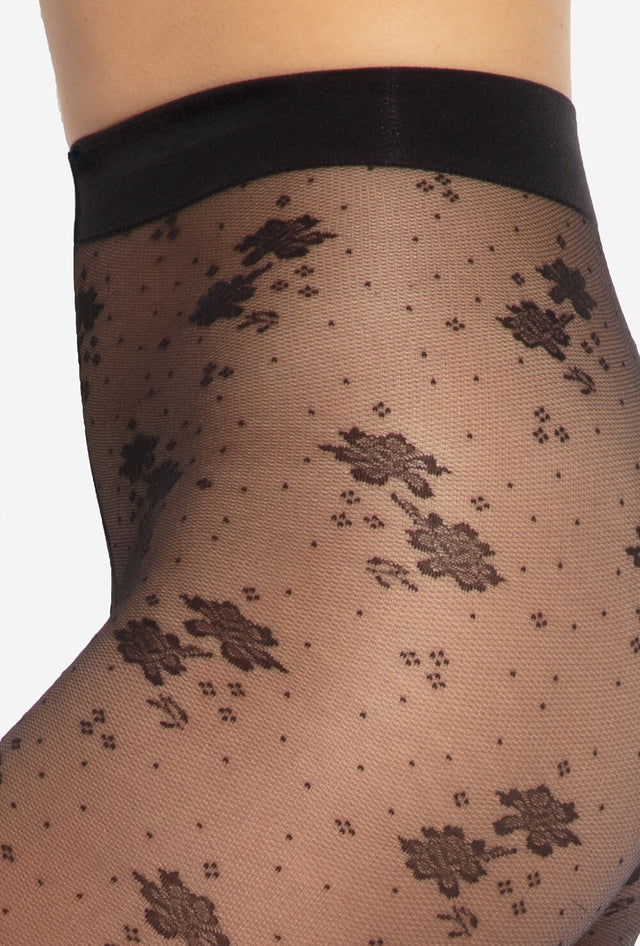 Gatta Faria 19 20den Damenstrumpfhose mit floralen Verzierungen