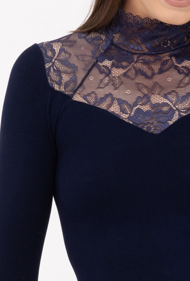 Gatta Body Eliana Bodygolf long sleeve made of viscose with lace trim