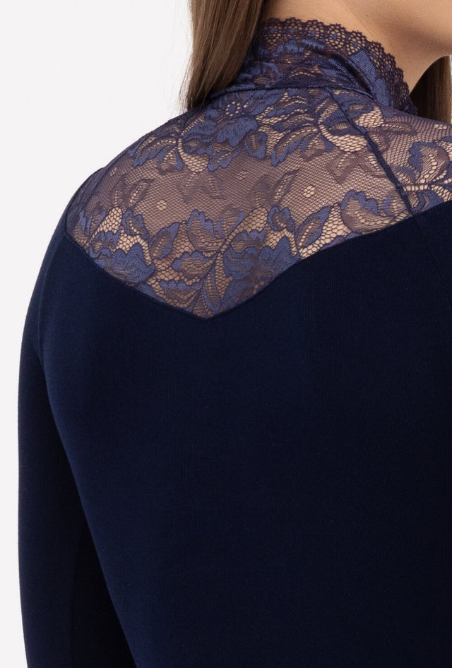 Gatta Body Eliana Bodygolf long sleeve made of viscose with lace trim