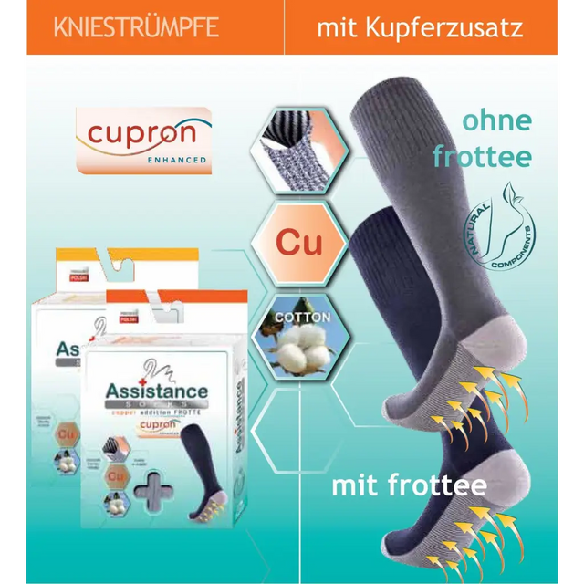Assistance Cupron Herren Kniestrümpfe mit antibakterieller Sohle - GATTA FASHION