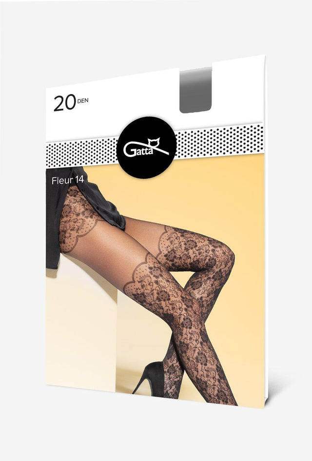 Gatta Fleur 14 | 20DEN | Strumpfhose mit floralem Muster - GATTA FASHION