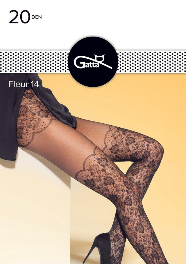 Gatta Fleur 14 | 20DEN | Strumpfhose mit floralem Muster - GATTA FASHION