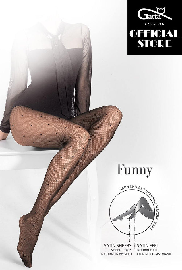 Gatta Funny 05 | 20DEN | top modisch gepunktet gemusterte Strumpfhose mit Netzmuster matt - GATTA FASHION