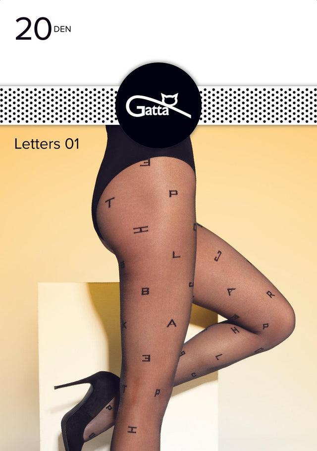 Gatta Letters 01 | 20DEN | Strumpfhose mit Buchstabenmuster - GATTA FASHION