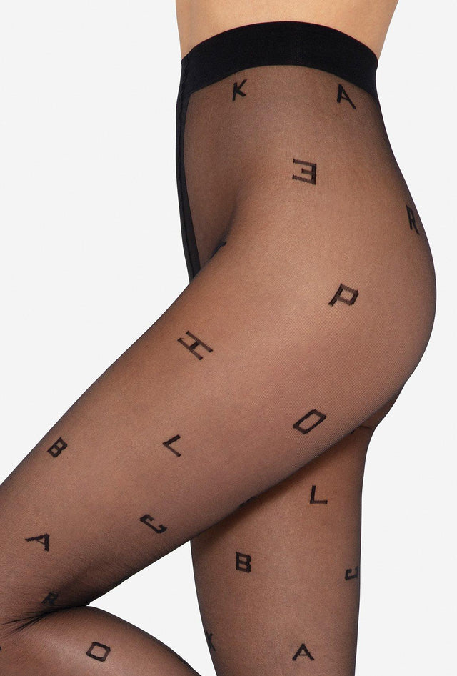 Gatta Letters 01 | 20DEN | Strumpfhose mit Buchstabenmuster - GATTA FASHION