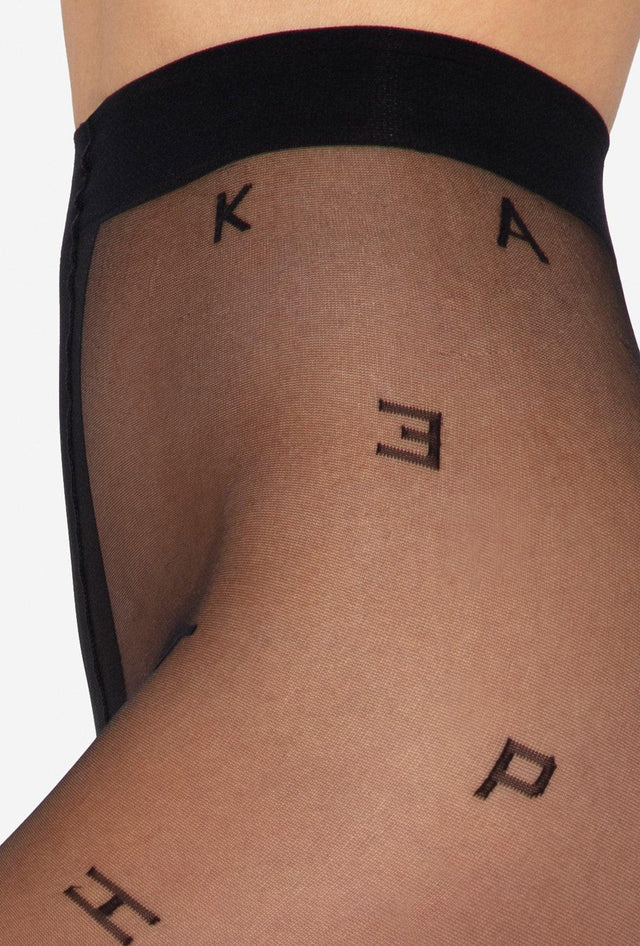 Gatta Letters 01 | 20DEN | Strumpfhose mit Buchstabenmuster - GATTA FASHION