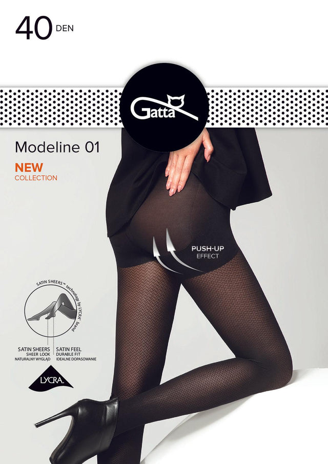 Gatta Modeline 01 | 40DEN | modische Strumpfhose mit Push-up-Effekt - GATTA FASHION