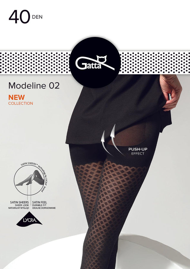 Gatta Modeline 02 | 40DEN | modische Strumpfhose mit Push-up-Effekt - GATTA FASHION