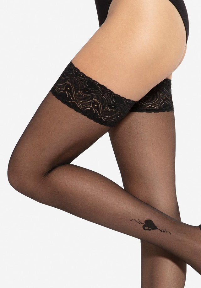 Lovely Calze | halterlose Strümpfe mit Herz Tattoo - GATTA FASHION