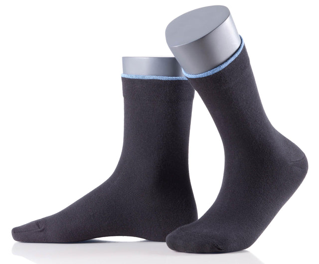 Perfect Men Classic Socken | 6er Vorteilspack | schwarz mit farbigen Bund - GATTA FASHION