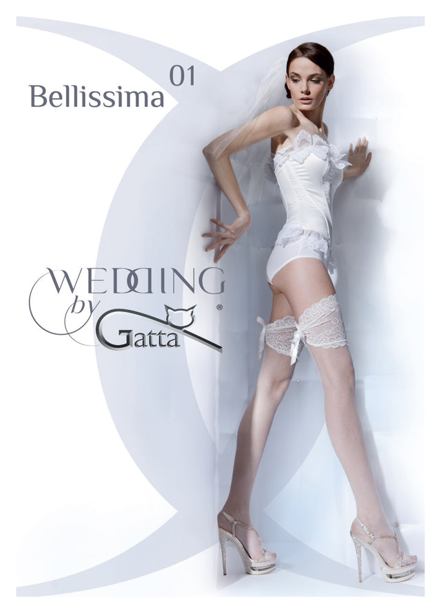Gatta Wedding Bellissima 01 | halterlose Hochzeits Netzstrümpfe