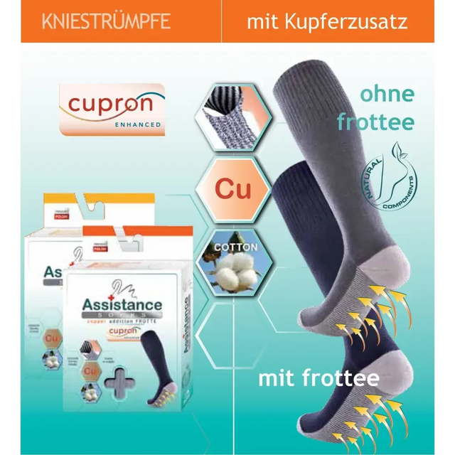 Assistance Cupron Herren Kniestrümpfe mit antibakterieller Sohle - GATTA FASHION