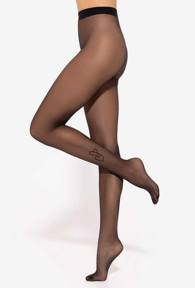 Gatta Lovely 06 - 20den patterned women's tights with a heart motif