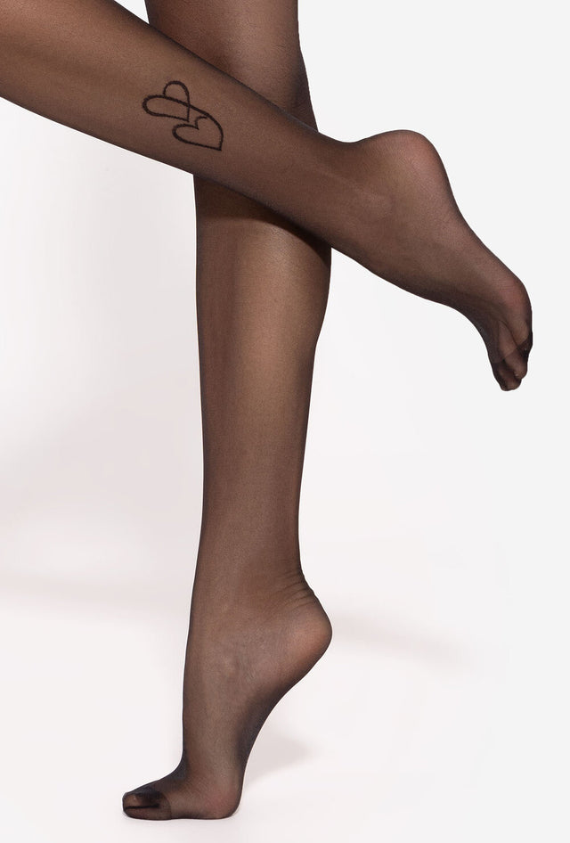 Gatta Lovely 06 - 20den patterned women's tights with a heart motif