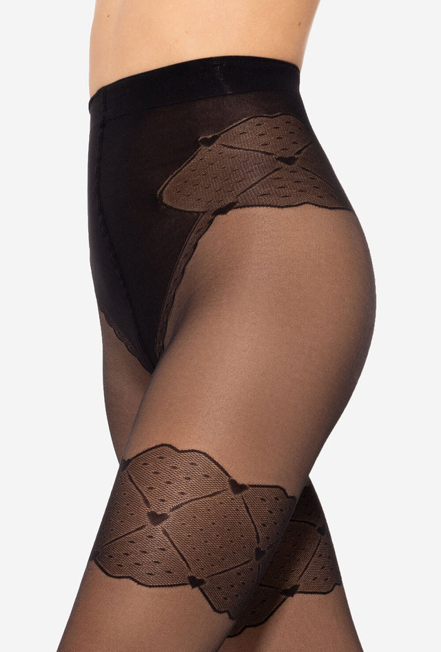 Gatta Lovely 08 - Strumpfhose mit Strapse und Jacquard Panty Design