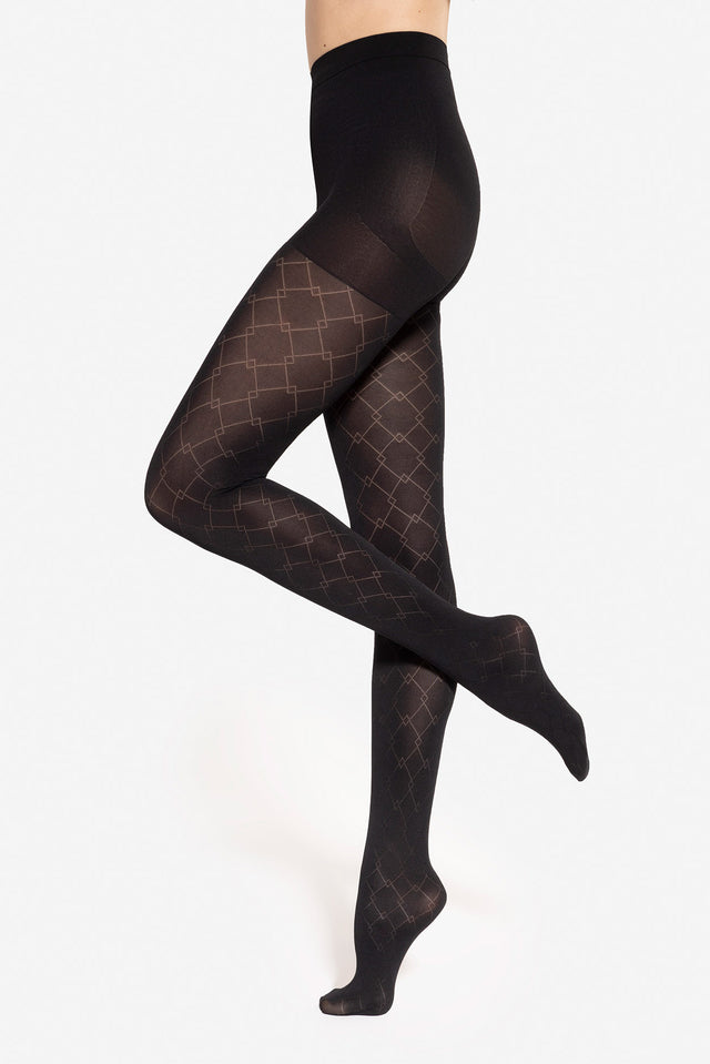 Gatta Modeline 07 - 40den Damenstrumpfhose mit Muster & Push-up-Effekt