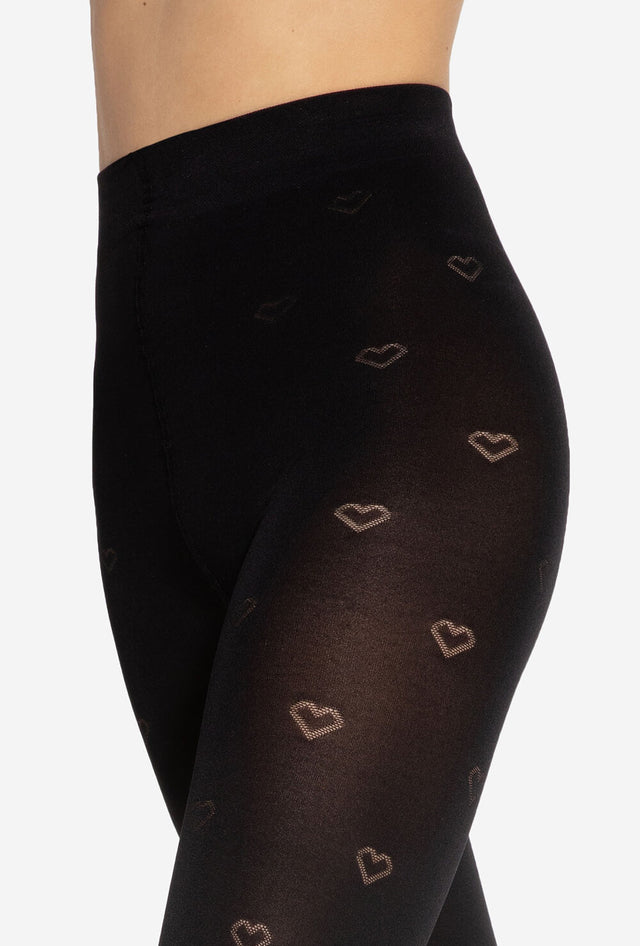 Gatta Lovely Heart 01 - 50den trendy women's tights with a heart motif