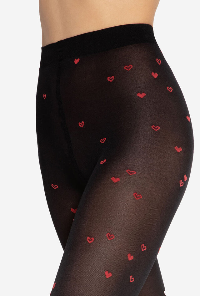 Gatta Lovely Heart 02 - 50den blickdichte Strumpfhose mit Herzen