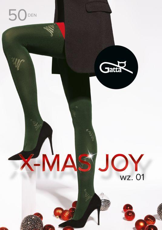 Gatta X-MAS JOY 01 - 50den blickdichte Strumpfhose mit elegantem Weihnachtsmuster