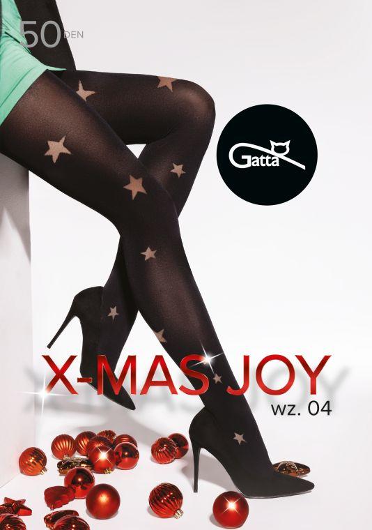 Gatta X-MAS JOY 04 – 50den blickdichte Strumpfhose mit elegantem Weihnachtsmotiv