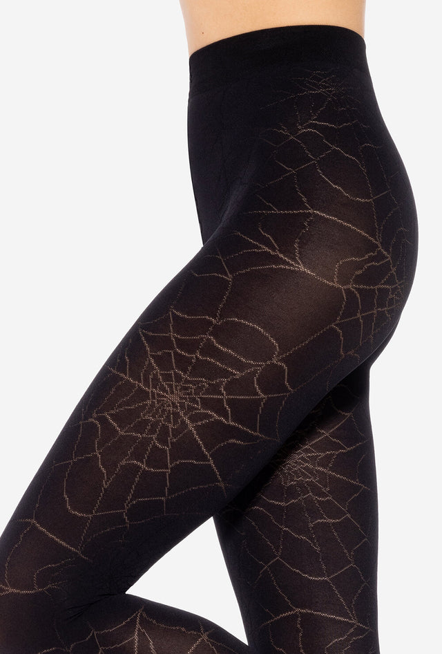 Gatta Crazy Trick 02 - 50den Spooky Halloween Strumpfhose mit Spinnennetz Motiv