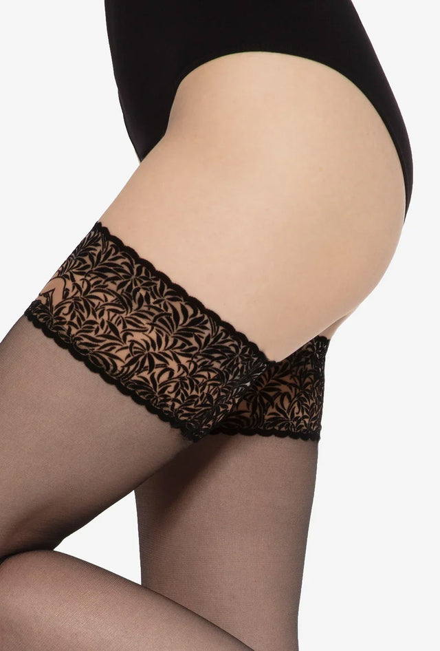 Gatta Ars Amandi 03 - Bas autofixants séduisants avec motif Kamasutra sensuel