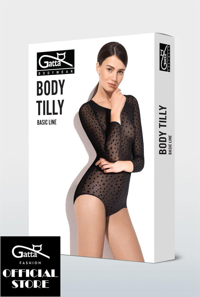 Gatta Body Tilly | transparenter Body aus Tüll mit Muster - GATTA FASHION