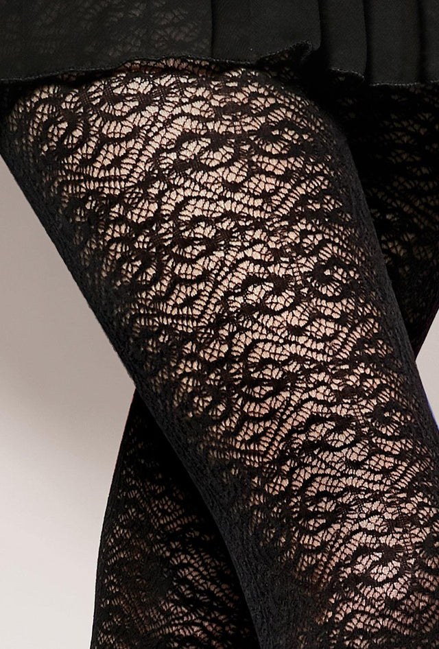 Gatta Est Belle 02 | 50DEN | Netzstrumpfhose mit floralem Muster - GATTA FASHION