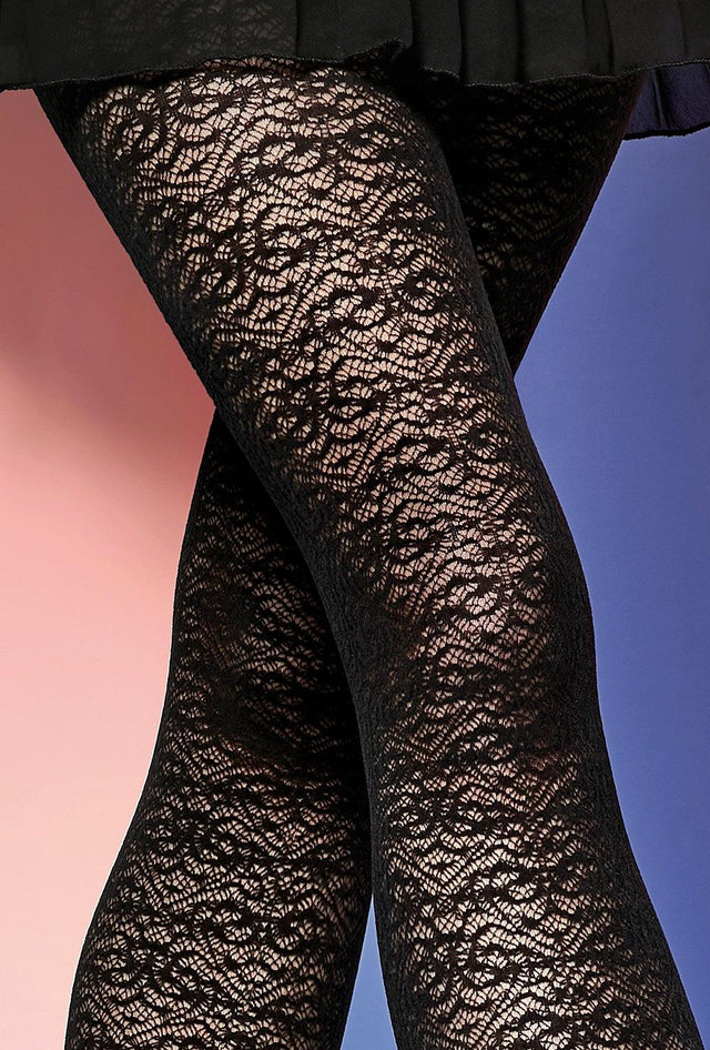 Gatta Est Belle 02 | 50DEN | Netzstrumpfhose mit floralem Muster - GATTA FASHION