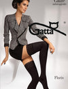 Gatta Floris | pończochy samonośne - Czarny / XS/S