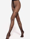 Gatta Lovely 05 - 20den panty met LOVE-print patroon - Nero-Rood / S