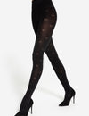 Gatta Lovely Heart 01 - 50den trendy women's tights with heart motif - Black / S