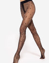 Gatta Pixi 01 - 20den elegantní módní punčocháče s módním konfety vzorem - Nero-Beige / S