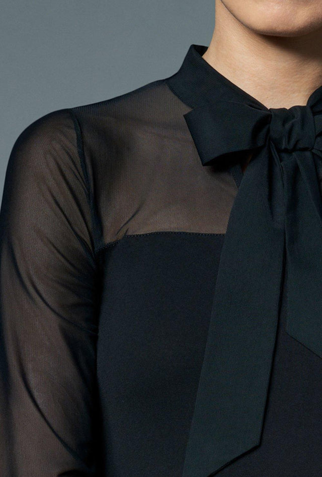 Gatta Ramira Blouse | Langarmshirt mit Tüll und Schleife - GATTA FASHION