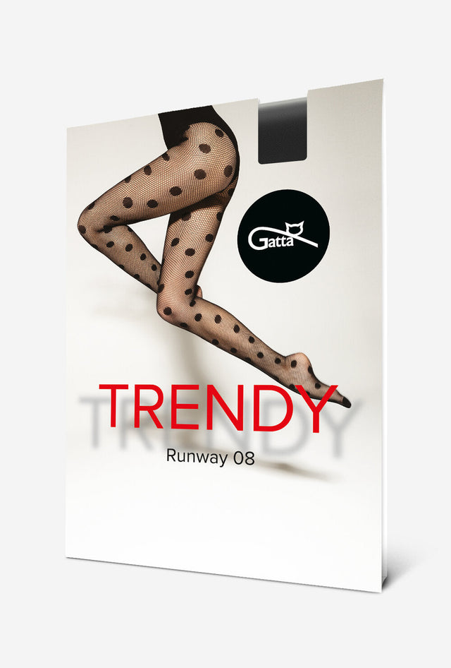 Gatta Runway 08 - gepunktete Netzstrumpfhose - Tights