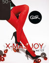 Gatta X-MAS JOY 03 - 50den Christmastimw Christmas stocking tights with elegant pattern - Black / S