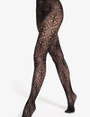Gatta Yasmine 12 schwarze Netzstrumpfhose mit floralem Ajourdesign - Nero / XS-S
