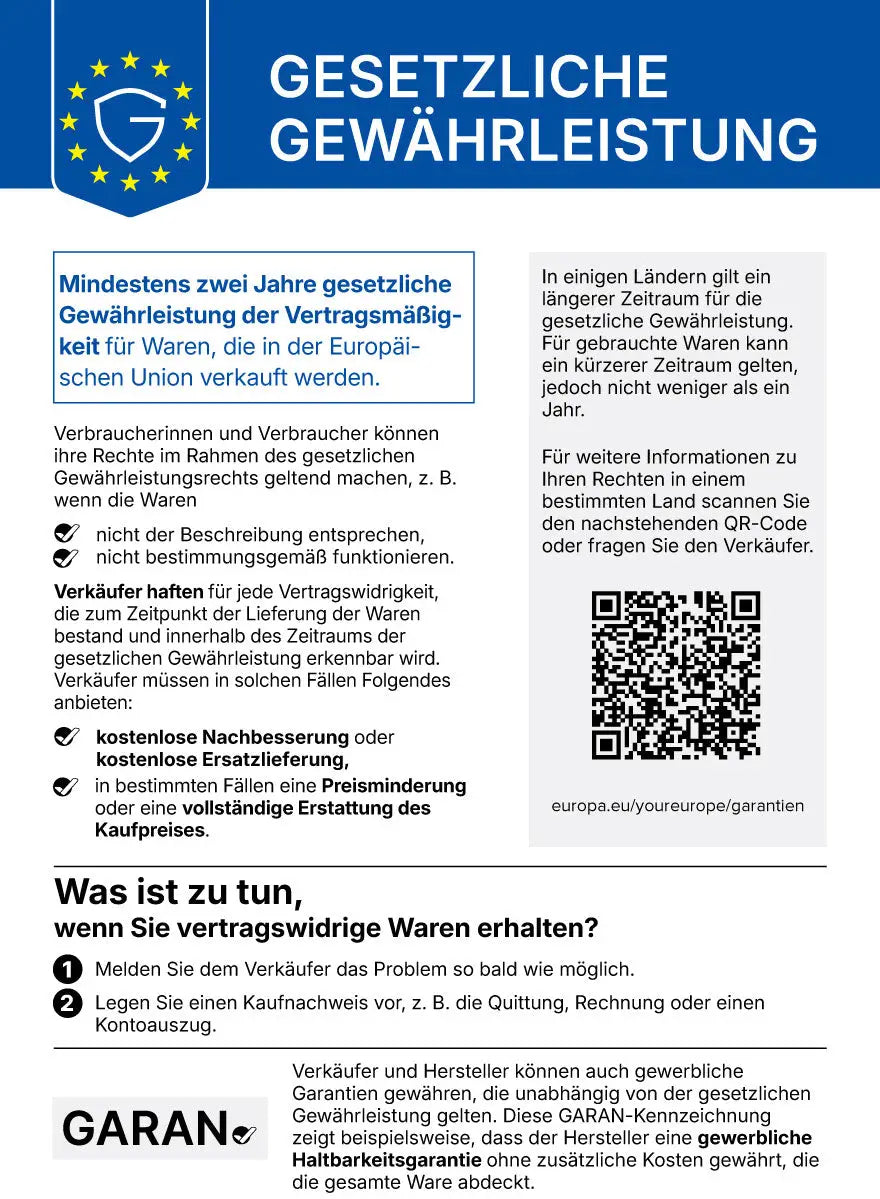 EU Gewährleistungslabel