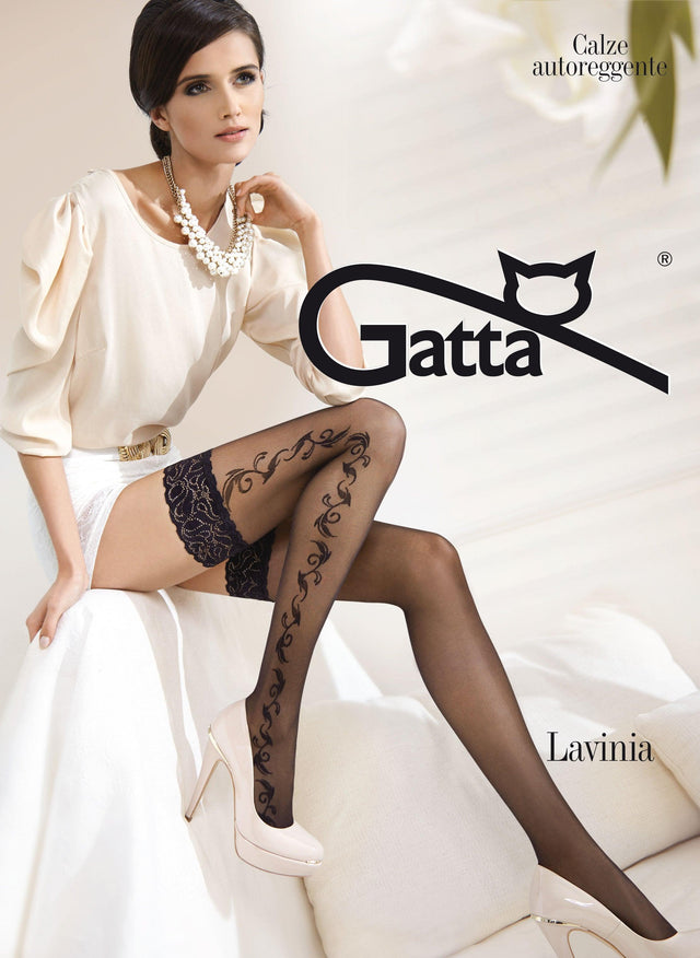 Gatta Lavinia 19 | halterlose Strümpfe mit Floralmuster - GATTA FASHION