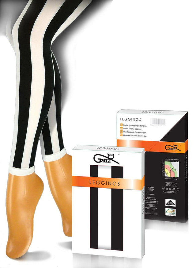 Gatta Leggings Stripes | schwarz weiß gestreift - GATTA FASHION