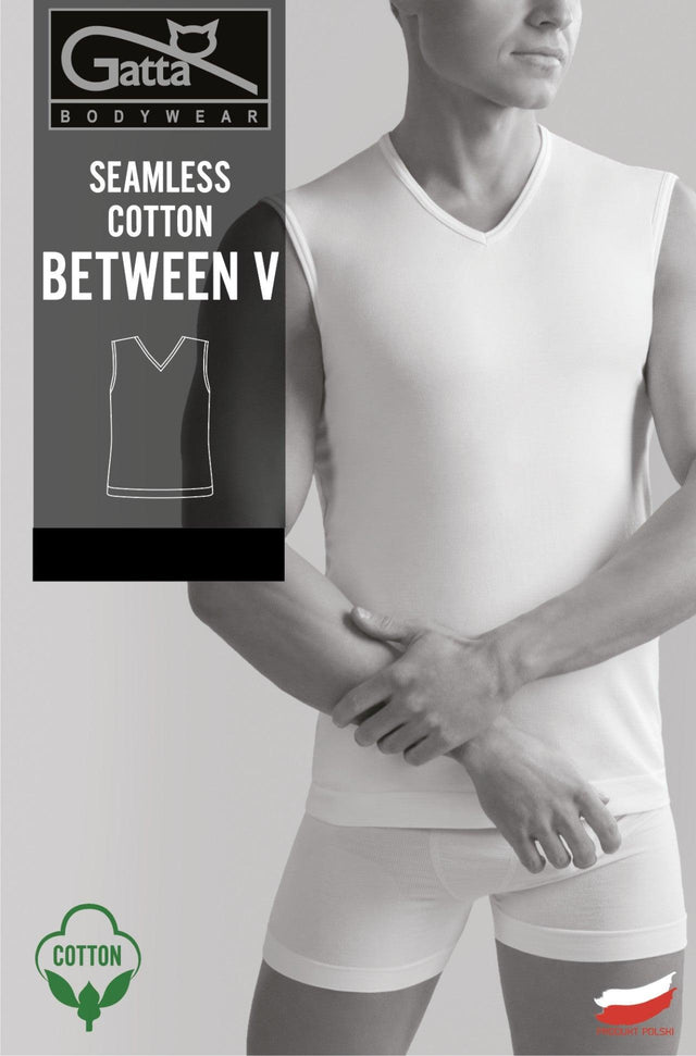 Gatta Men Seamless Cotton Between V-Shirt | Herren Unterhemd Ärmellos Unterwäsche - GATTA FASHION