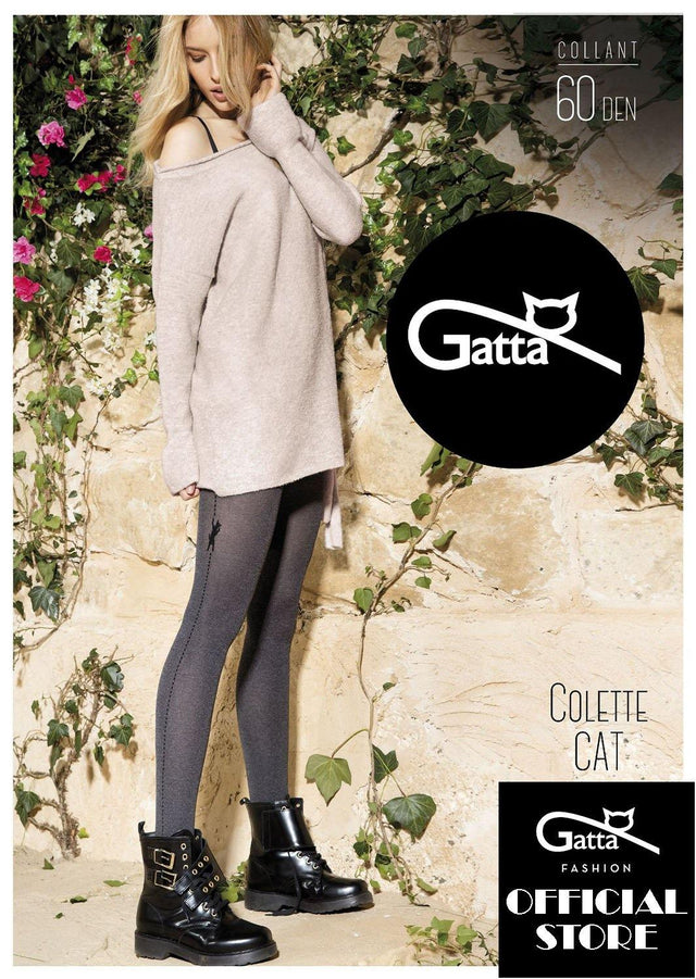 Gatta Colette Cat 03 | 60den | gemusterte Strumpfhose mit Katzenmotiv - GATTA FASHION