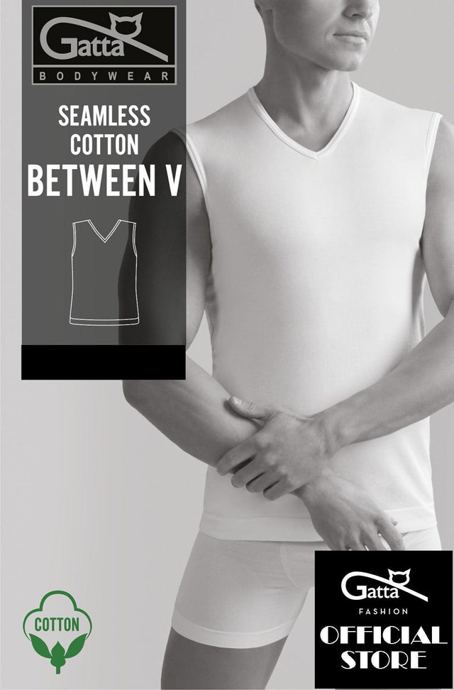 Gatta Men Seamless Cotton Between V-Shirt | Herren Unterhemd Ärmellos Unterwäsche - GATTA FASHION