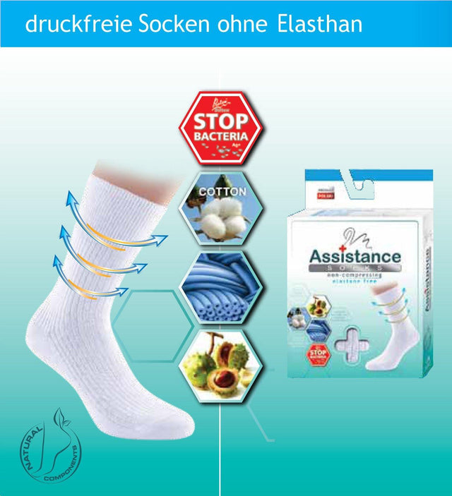 Assistance Herren druckfreie Socken ohne Elasthan | 2er Pack | - GATTA FASHION
