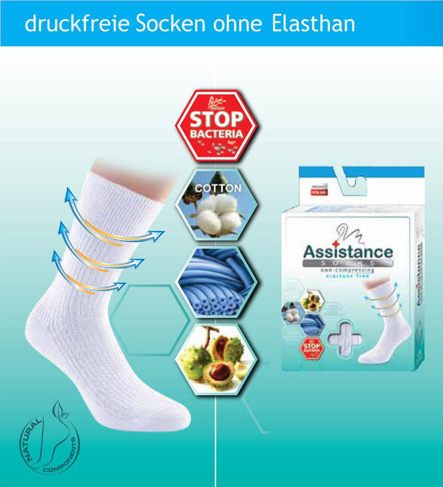 Assistance Herren druckfreie Socken ohne Elasthan | 2er Pack | - GATTA FASHION