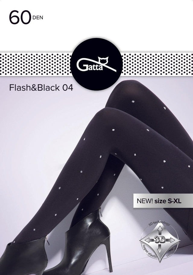Gatta Flash&Black 04 | 60den | gepunktete Strumpfhose - GATTA FASHION