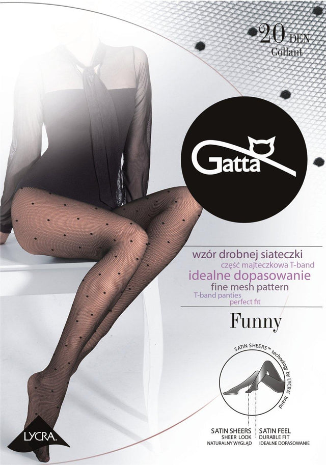 Gatta Funny 05 | 20DEN | top modisch gepunktet gemusterte Strumpfhose mit Netzmuster matt - GATTA FASHION